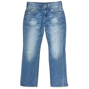 TRUE RELIGION Men's Basic Straight WFLPS Natural Faded Medium Wash Jeans 32X32